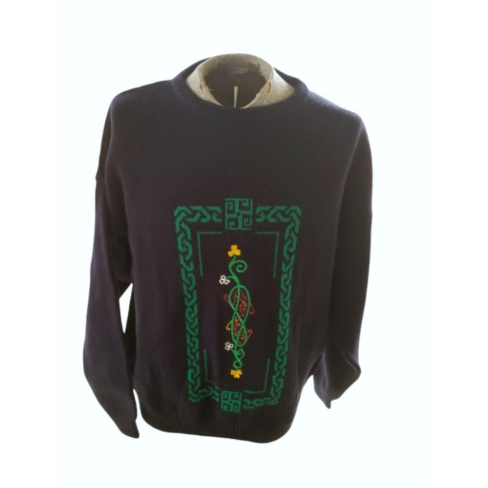 NWT BLARNEY WOOLEN MILLS Men's Navy Sweater Size XL Made In Ireland
